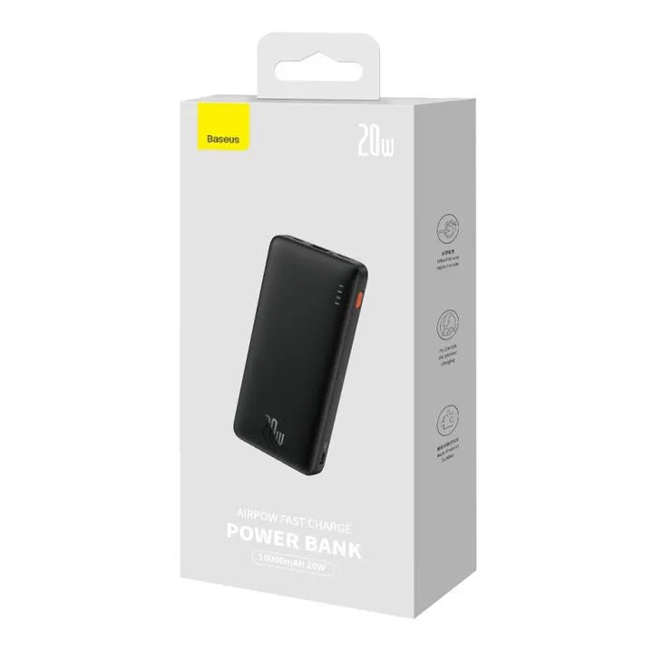 Baseus Power Bank 10000mAh 20W Airpow Fast Charge Black Baseus Power Bank 10000mAh 20W Airpow Fast Charge Black